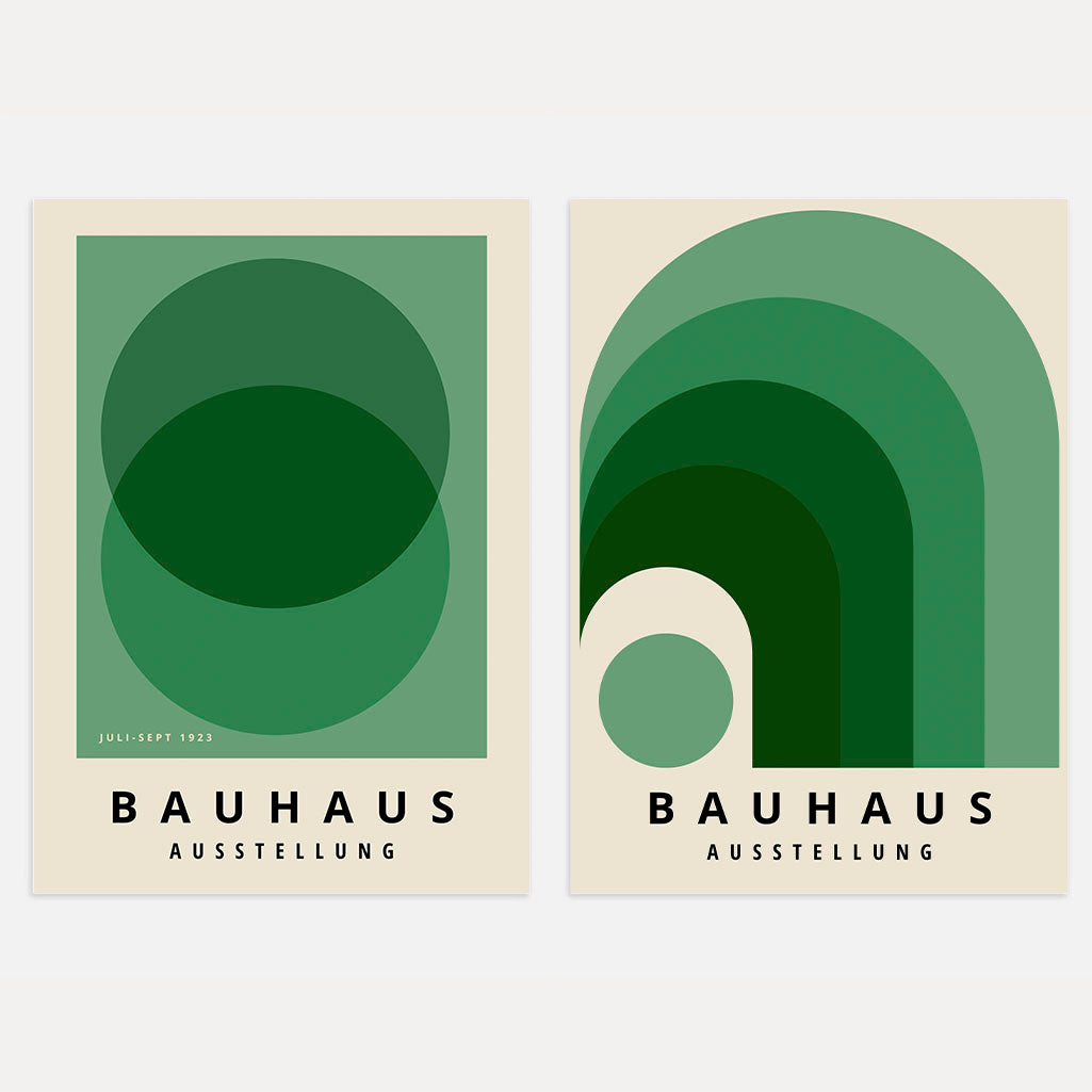 Bauhaus Verde Armonía – Set de 2 pósteres
