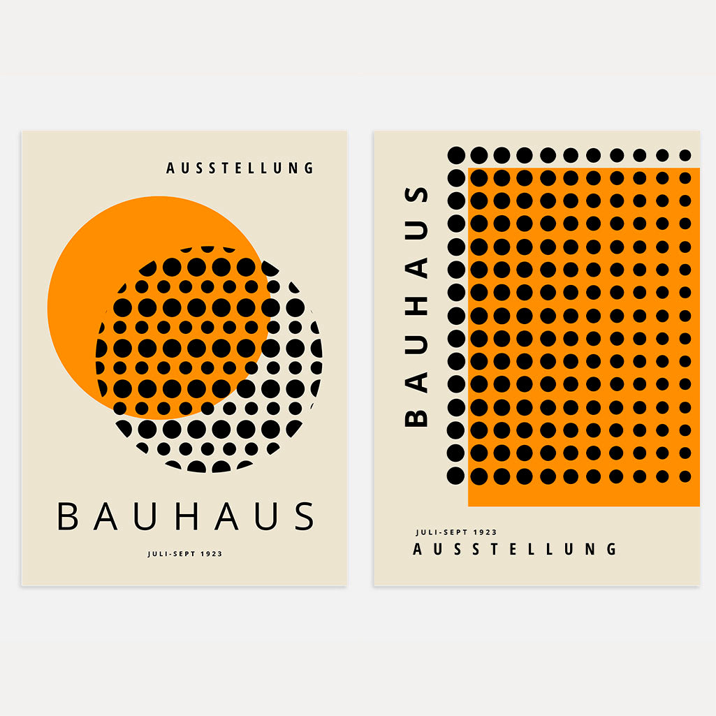 Bauhaus Negro Naranja – Set de 2 pósteres