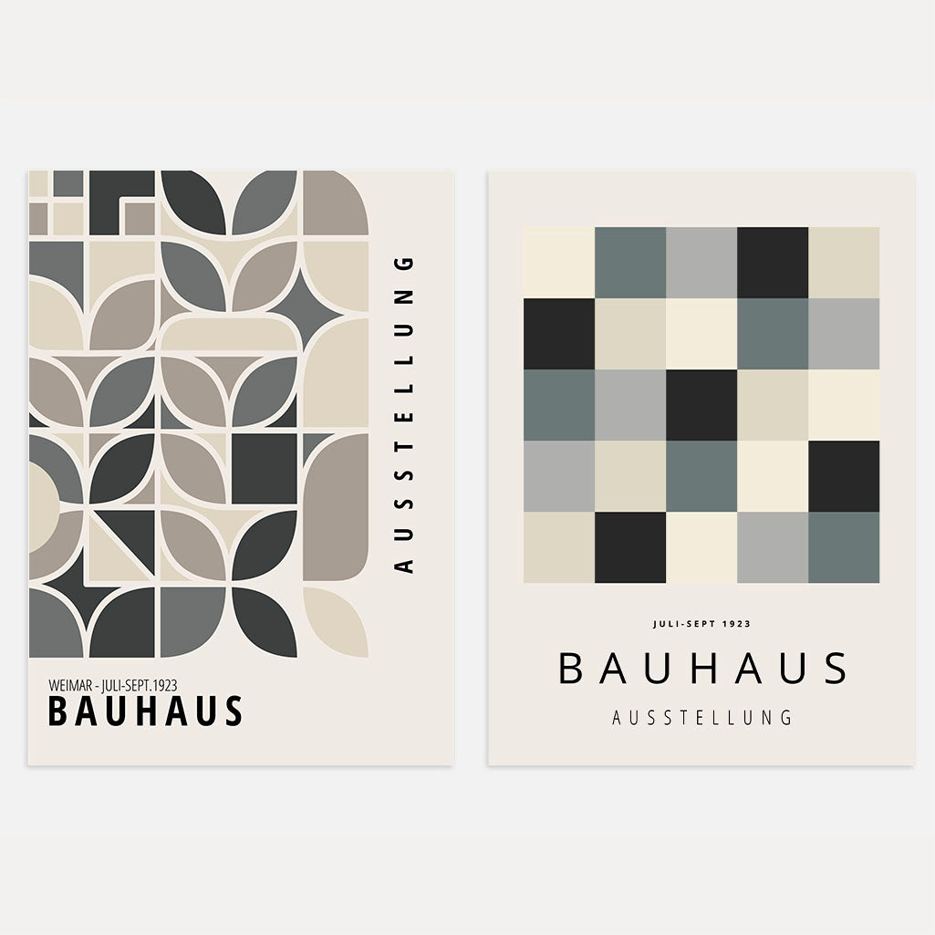 Bauhaus Gris Beige – Set de 2 pósteres