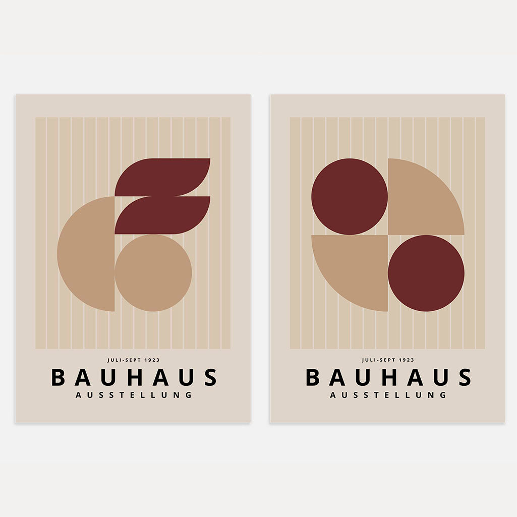Bauhaus Borgoña Beige – Set de 2 pósteres