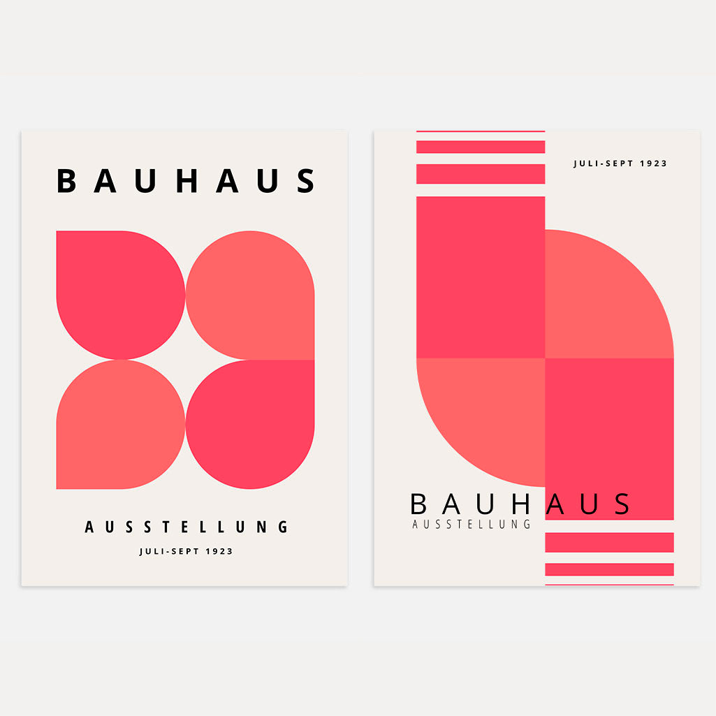 Bauhaus Rosa Pulso – Set de 2 pósteres