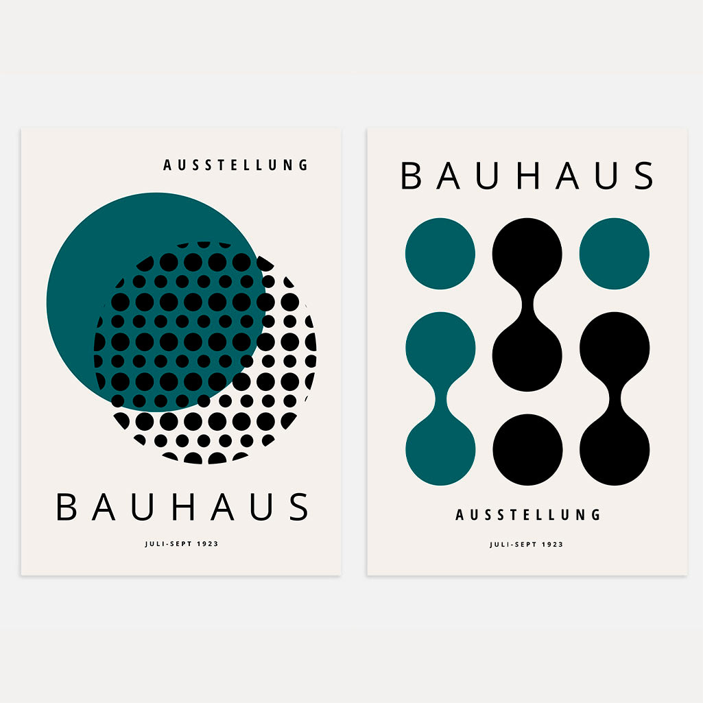 Bauhaus Negro Verde – Set de 2 pósteres