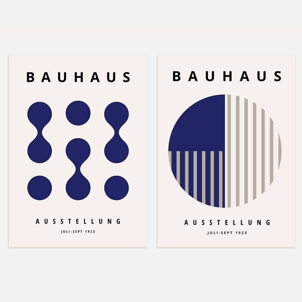 Bauhaus Azul marino – Set de 2 pósteres