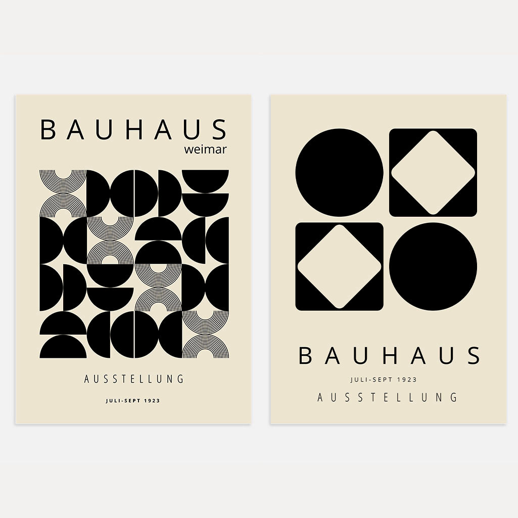 Bauhaus Geometría – Set de 2 pósteres,beige
