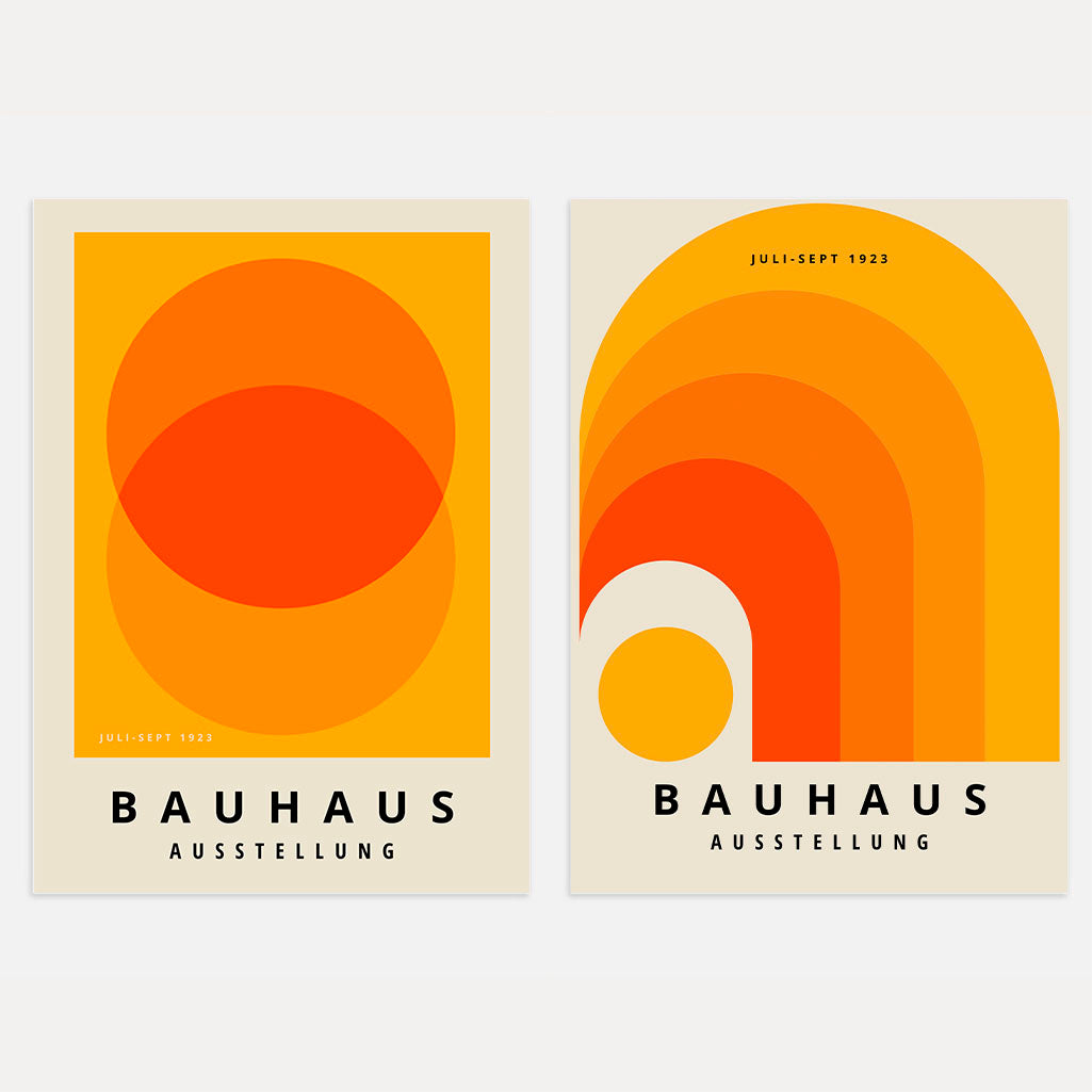 Bauhaus Naranja Geometría – Set de 2 pósteres