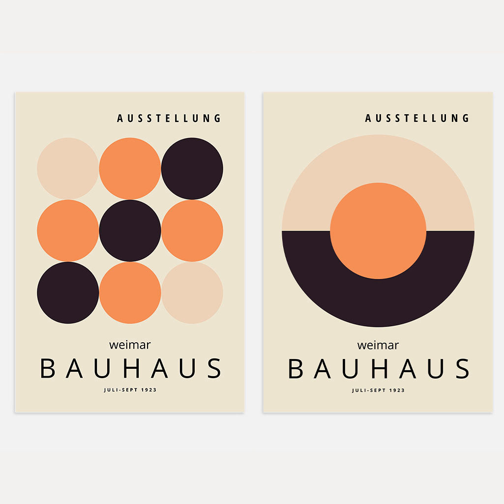 Bauhaus Weimar Naranja y negro – Set de 2 pósteres