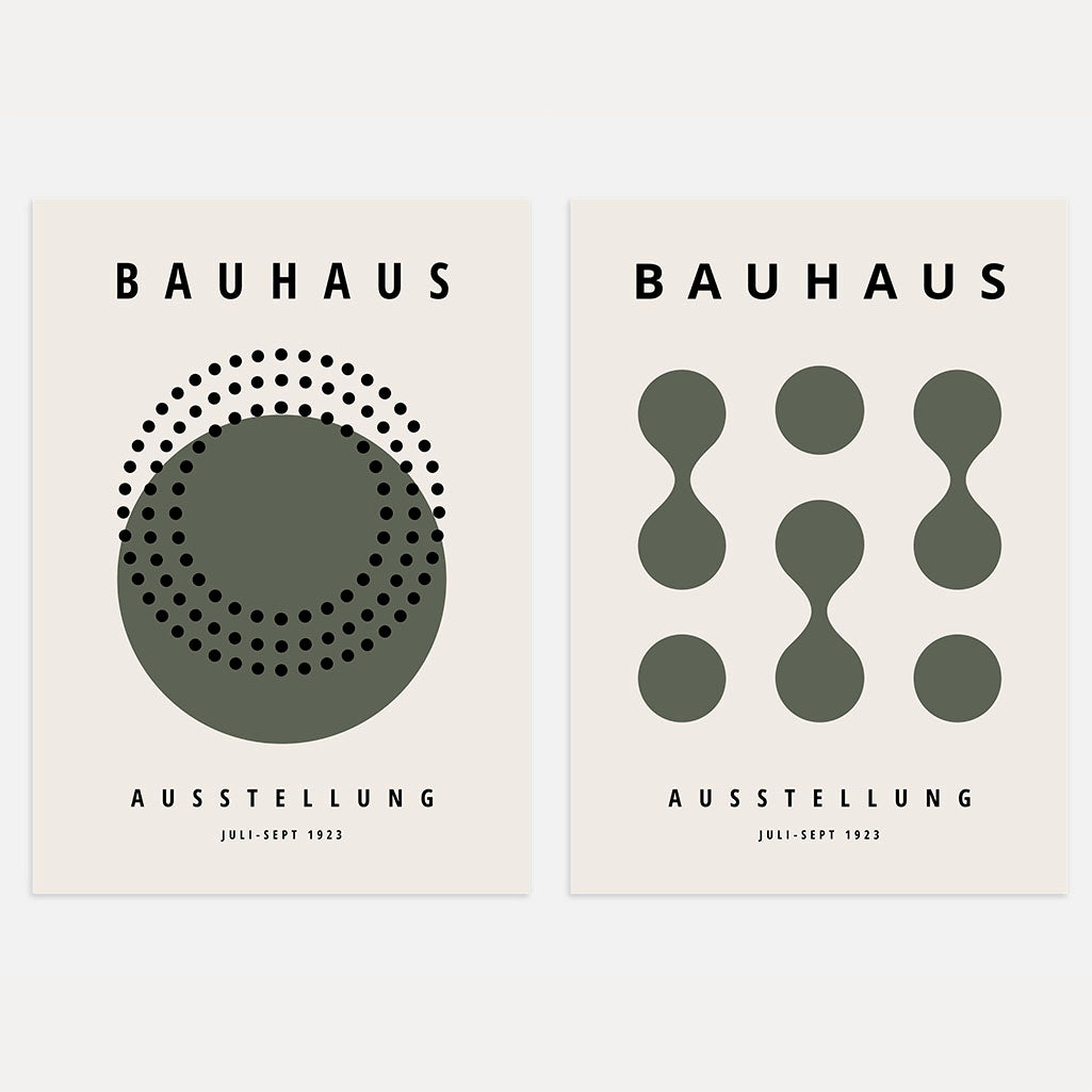 Bauhaus Formas Oliva – Set De 2 Pósteres