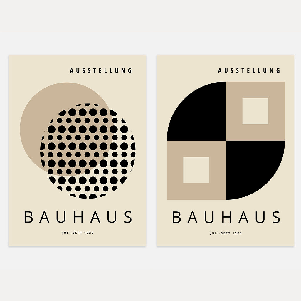 Bauhaus Negro Beige – Set de 2 pósteres