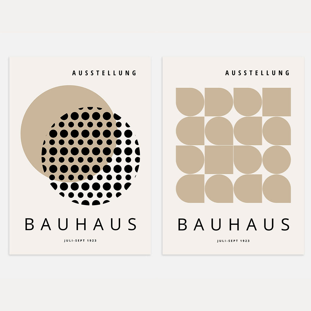 Bauhaus Beige natural – Set de 2 pósteres