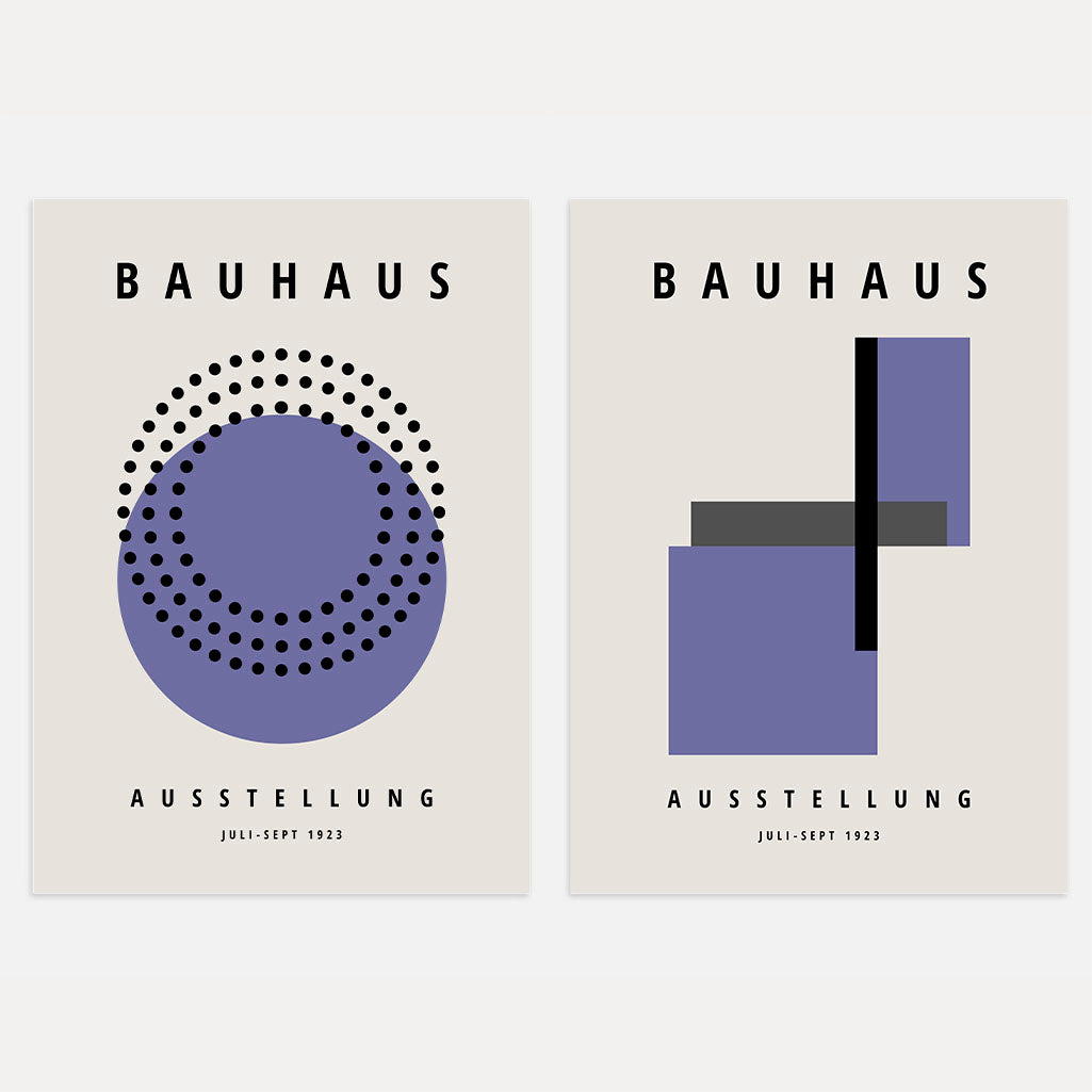 Bauhaus Formas Púrpura – Set de 2 pósteres