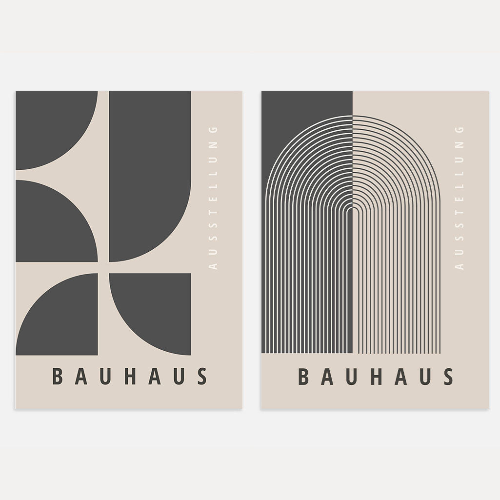 Bauhaus Geometría Grafito – Set De 2 Pósteres