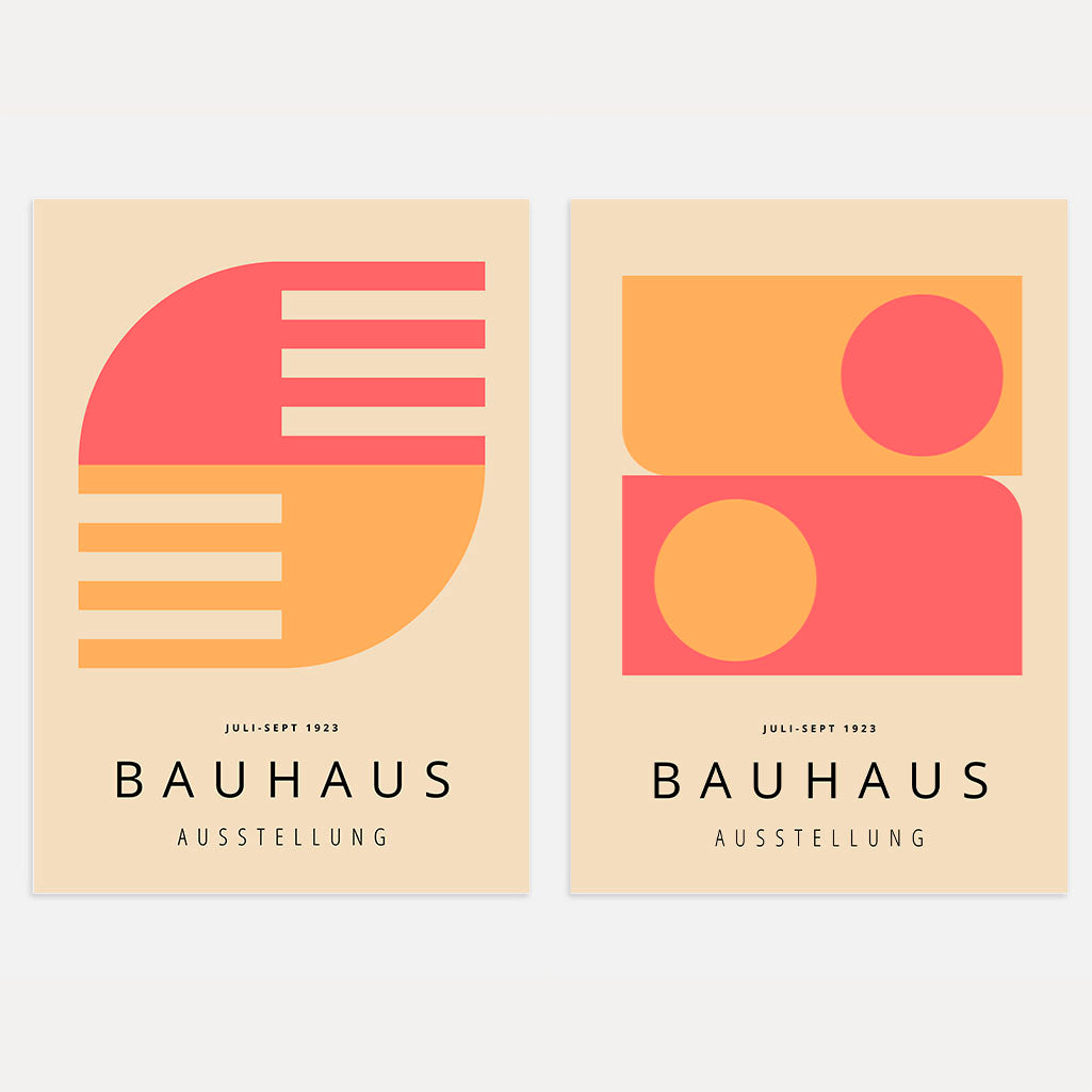 Bauhaus Rosa y amarillo – Set de 2 pósteres