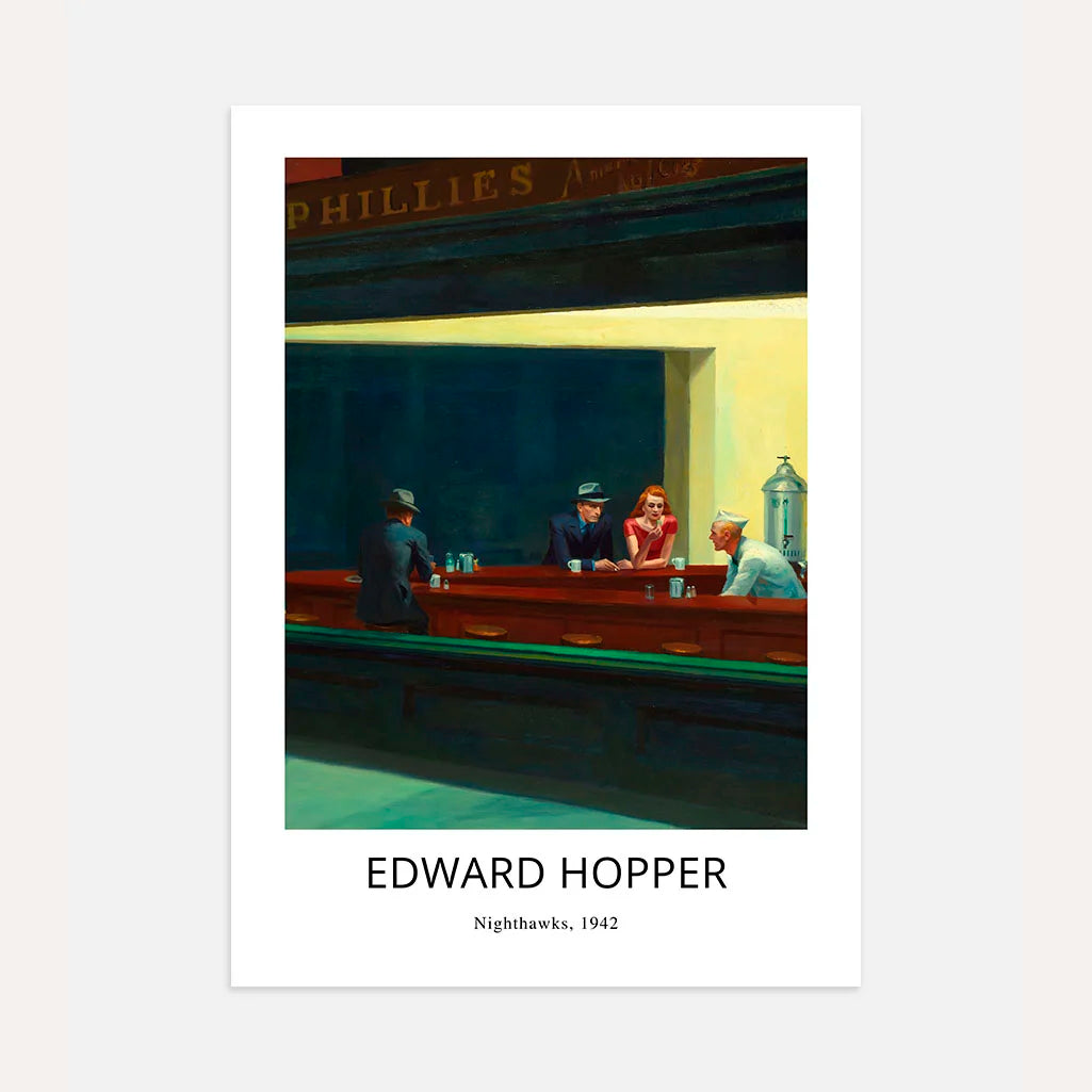 Póster Edward Hopper – Halcones de la noche 1942
