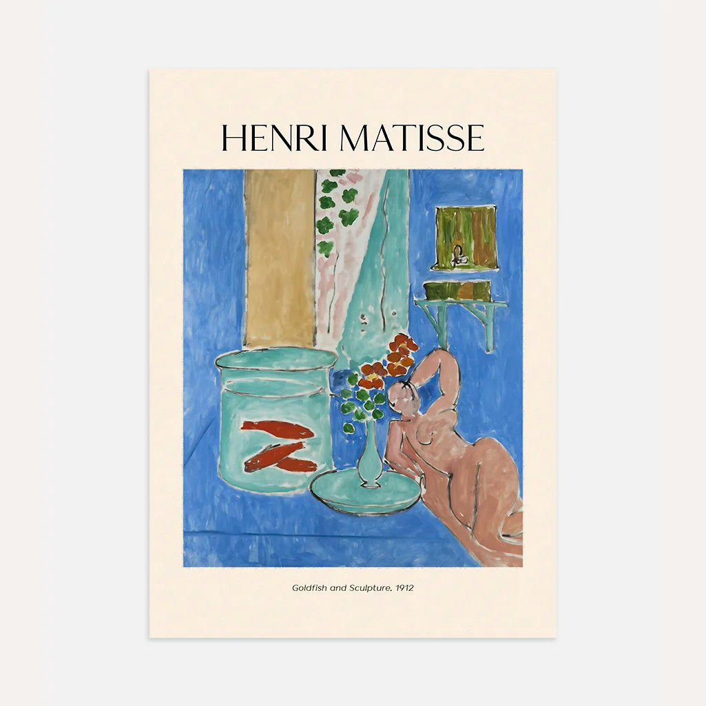 Henri Matisse Póster – Peces rojos y escultura