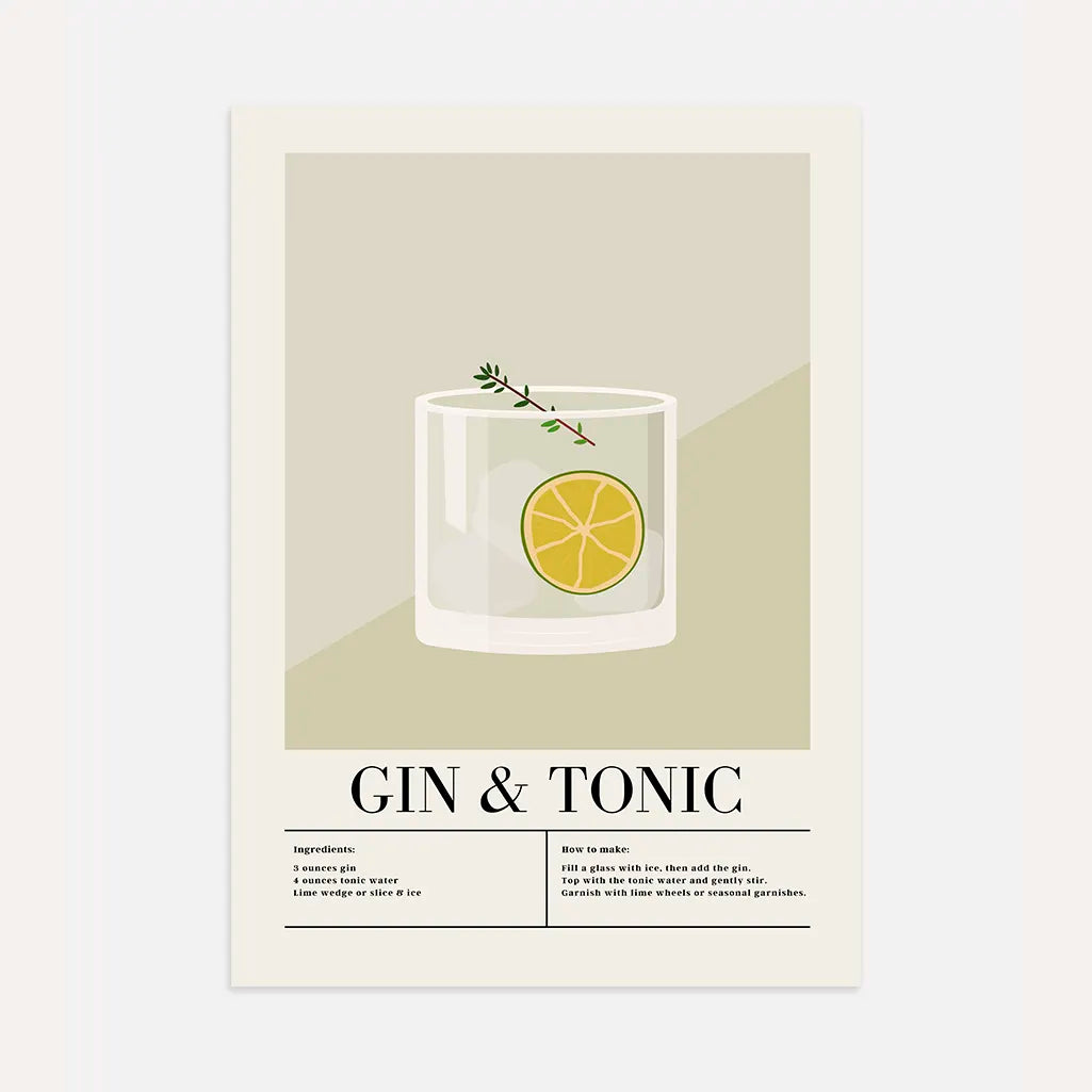 Póster Gin Tonic ilustración