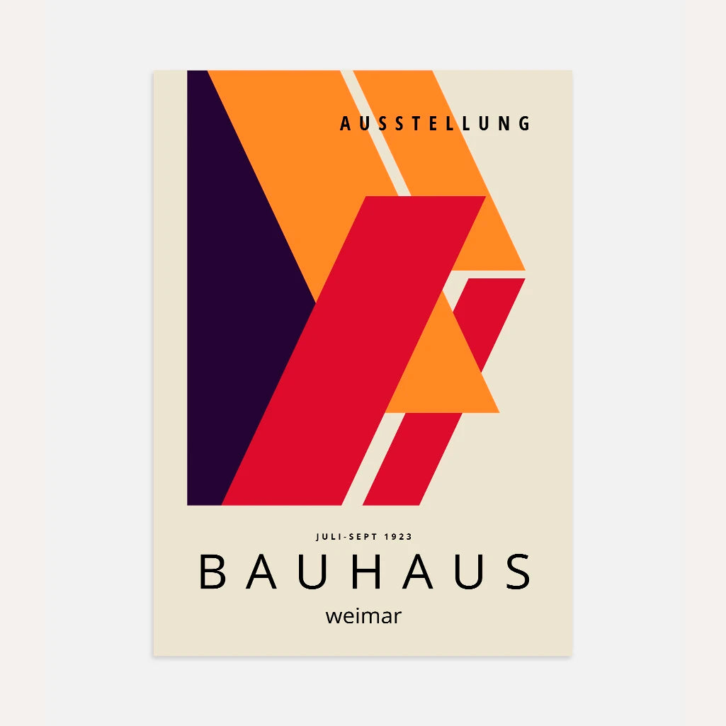 Bauhaus Rojo Profundidad Póster