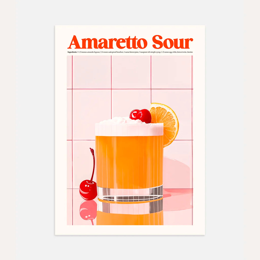 Póster Cóctel Amaretto Sour