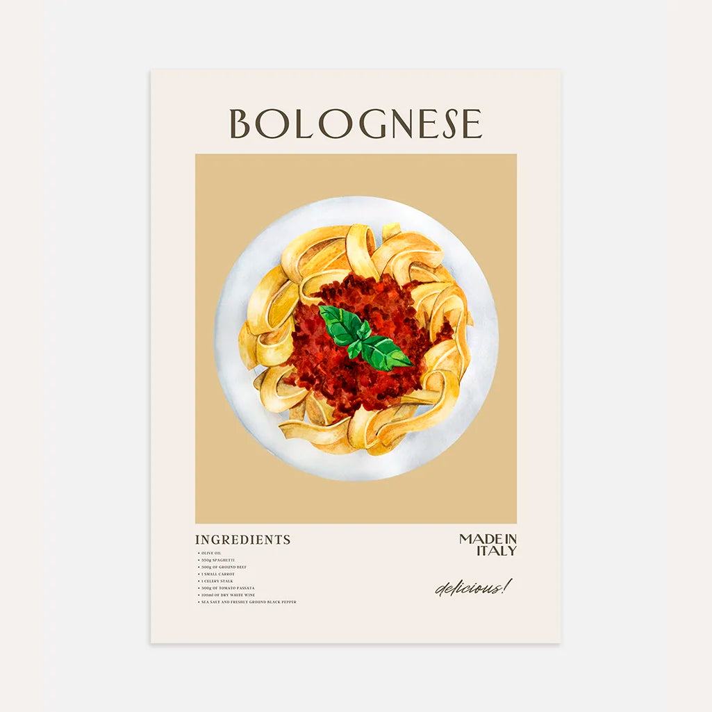 Póster Tagliatelle Boloñesa