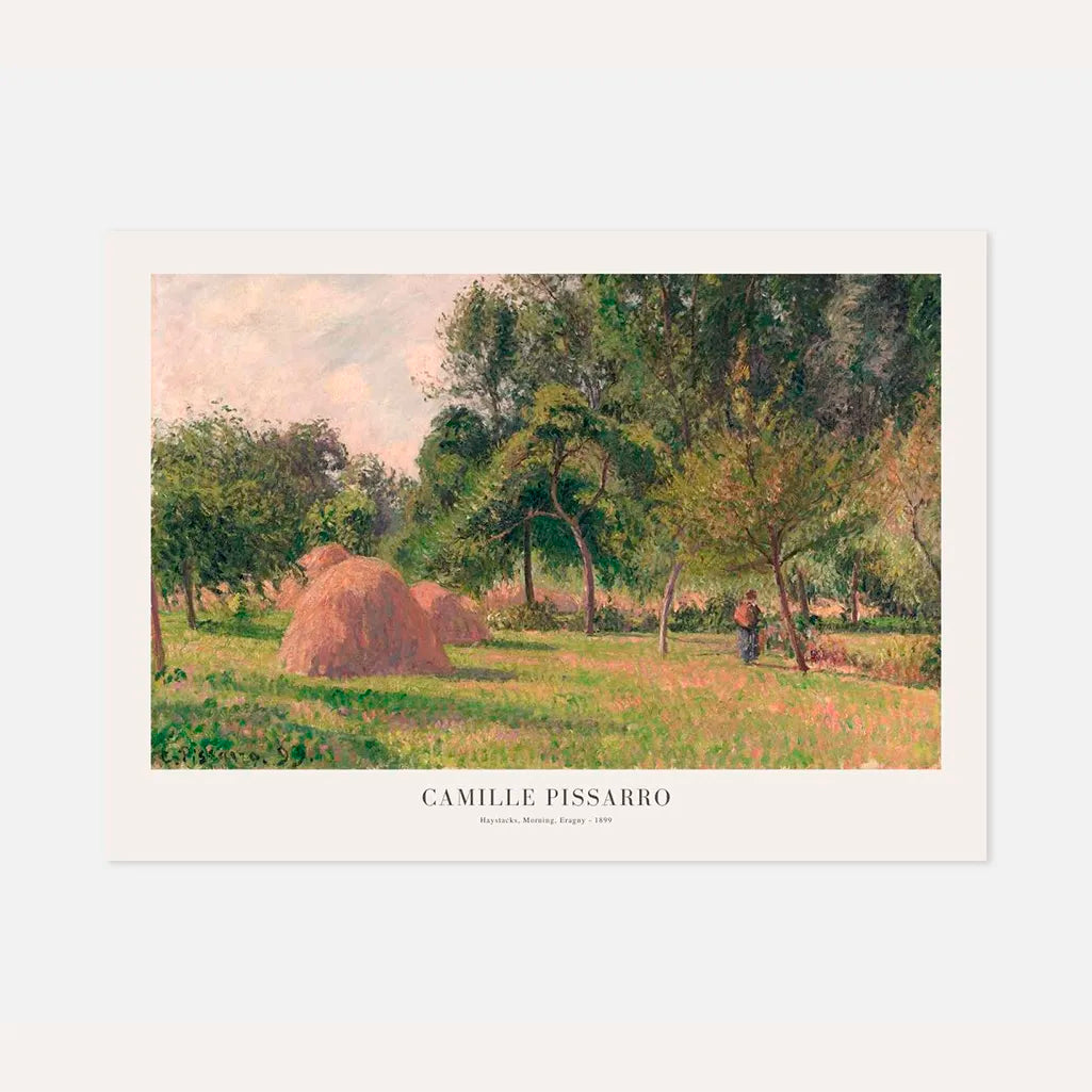 Camille Pissarro – Almiares, mañana, Éragny Póster