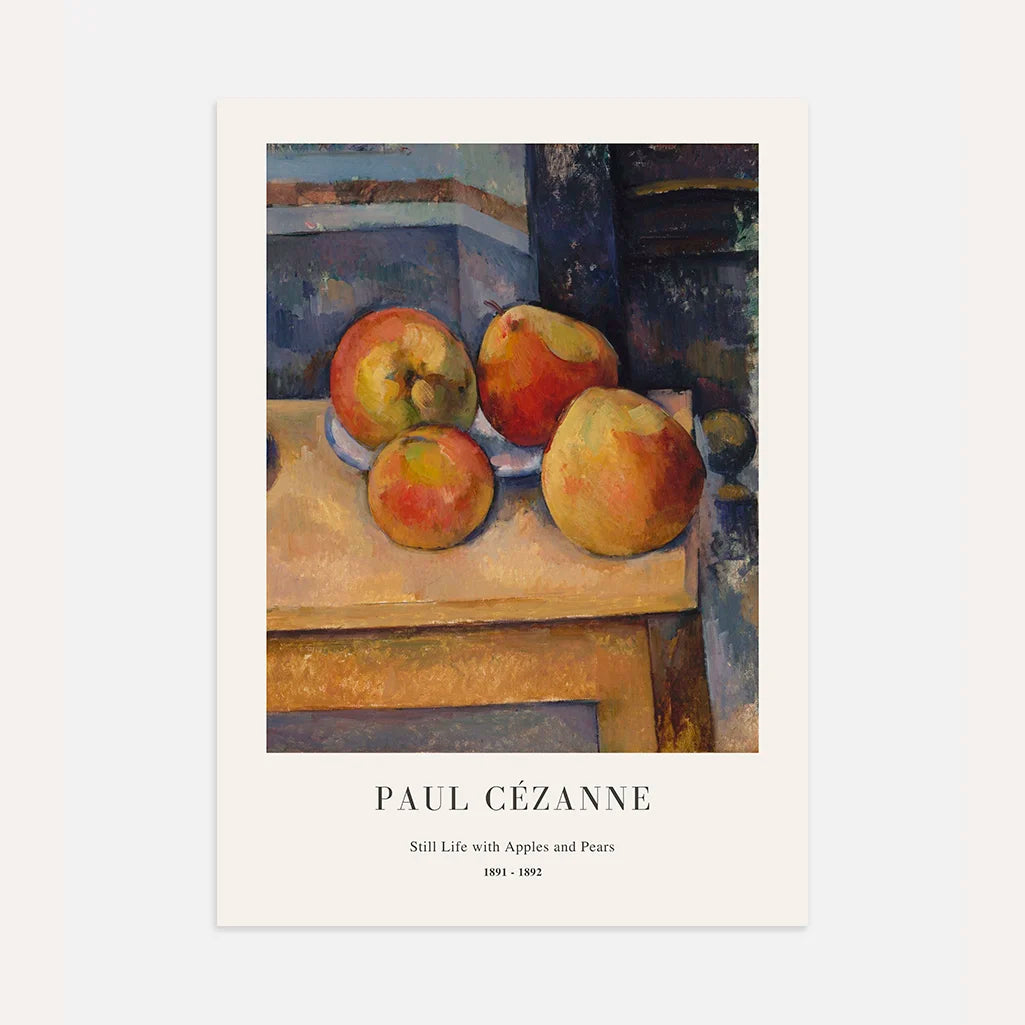 Paul Cézanne – Naturaleza muerta con manzanas y peras Póster