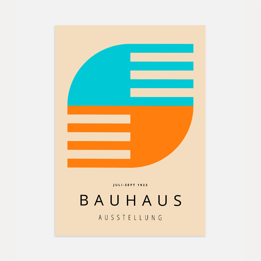 Bauhaus Turquesa Naranja Póster