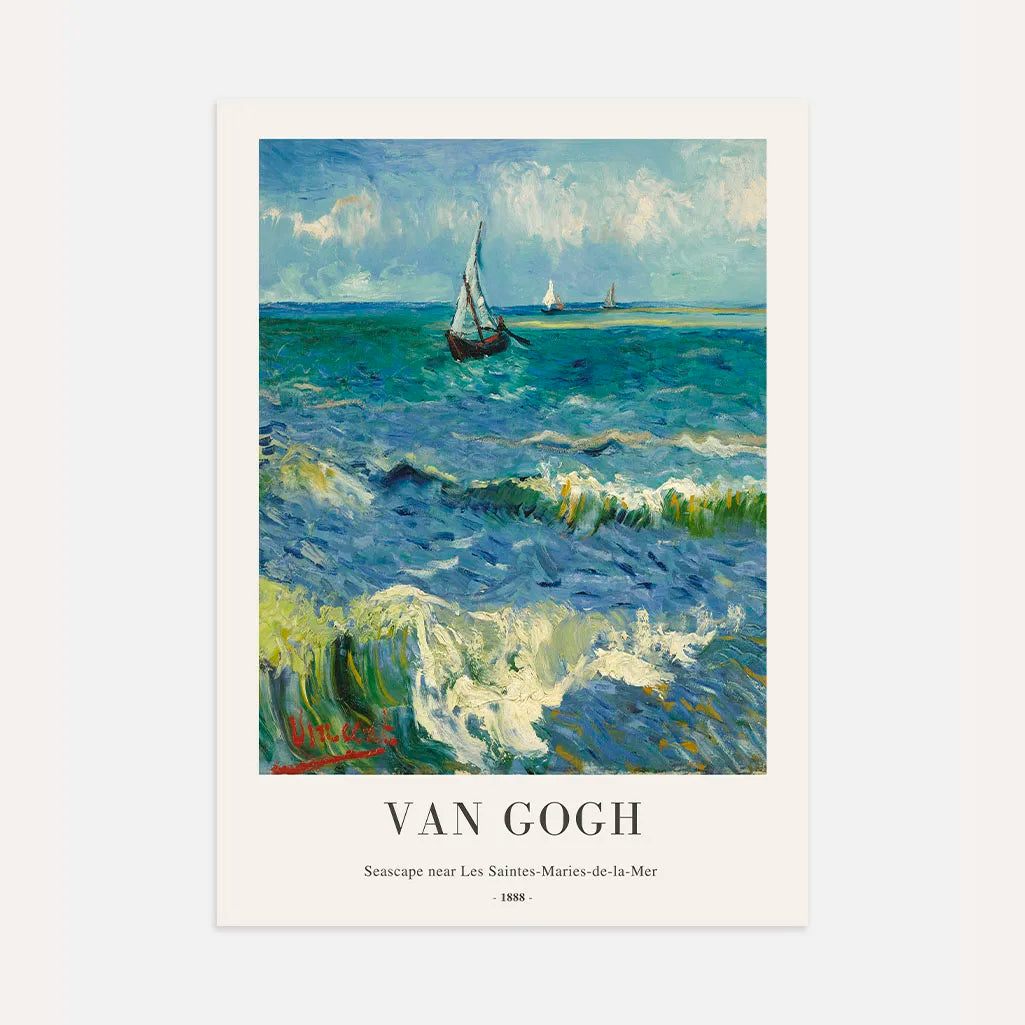 Vincent van Gogh – Marina cerca de Les Saintes-Maries-de-la-Mer Póster