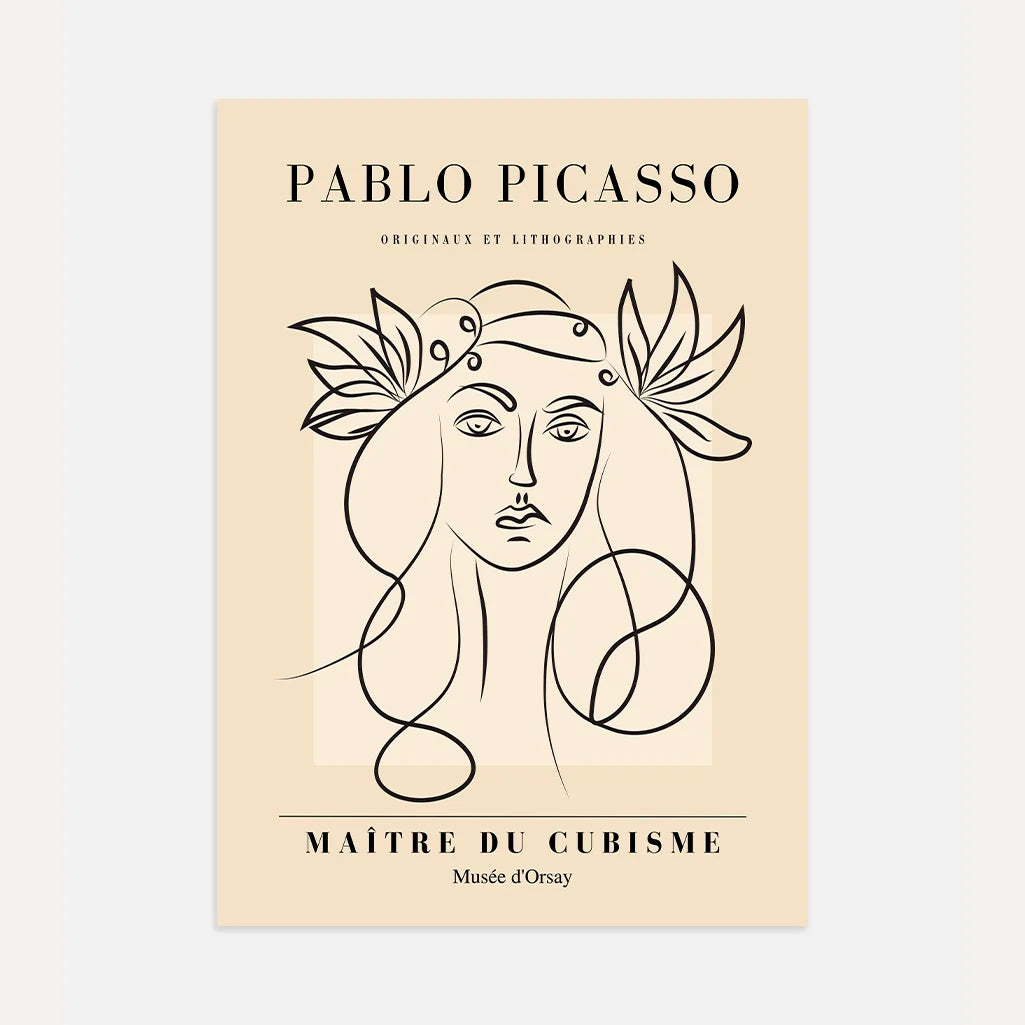 Póster inspirado en Pablo Picasso – Diosa lineal