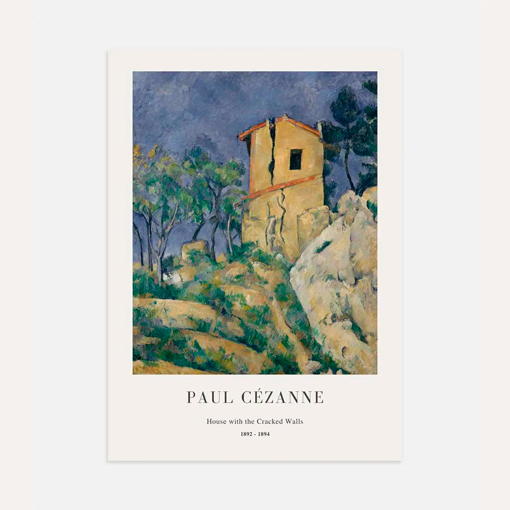 Paul Cézanne – Casa de muros agrietados Póster