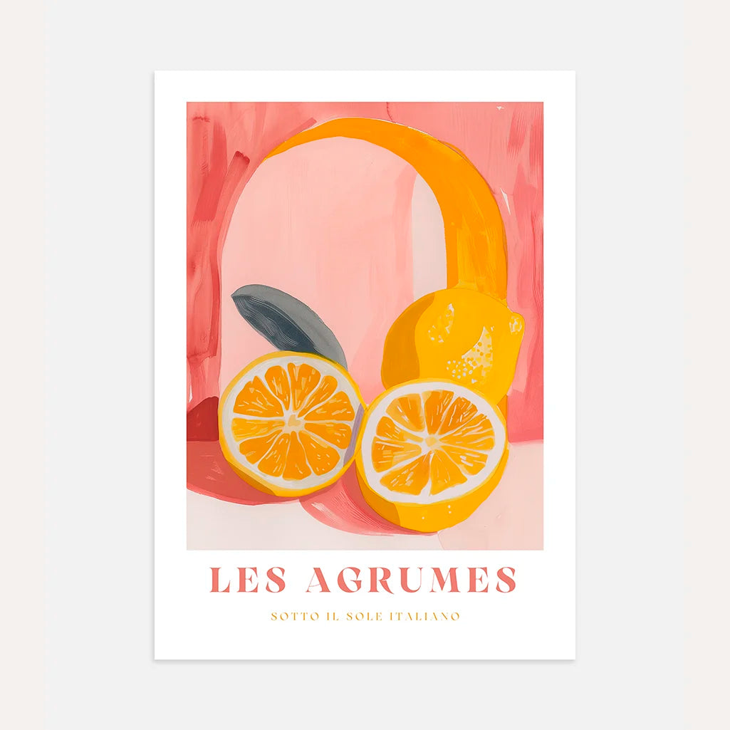 Póster Agrumes Rosa Cítricos