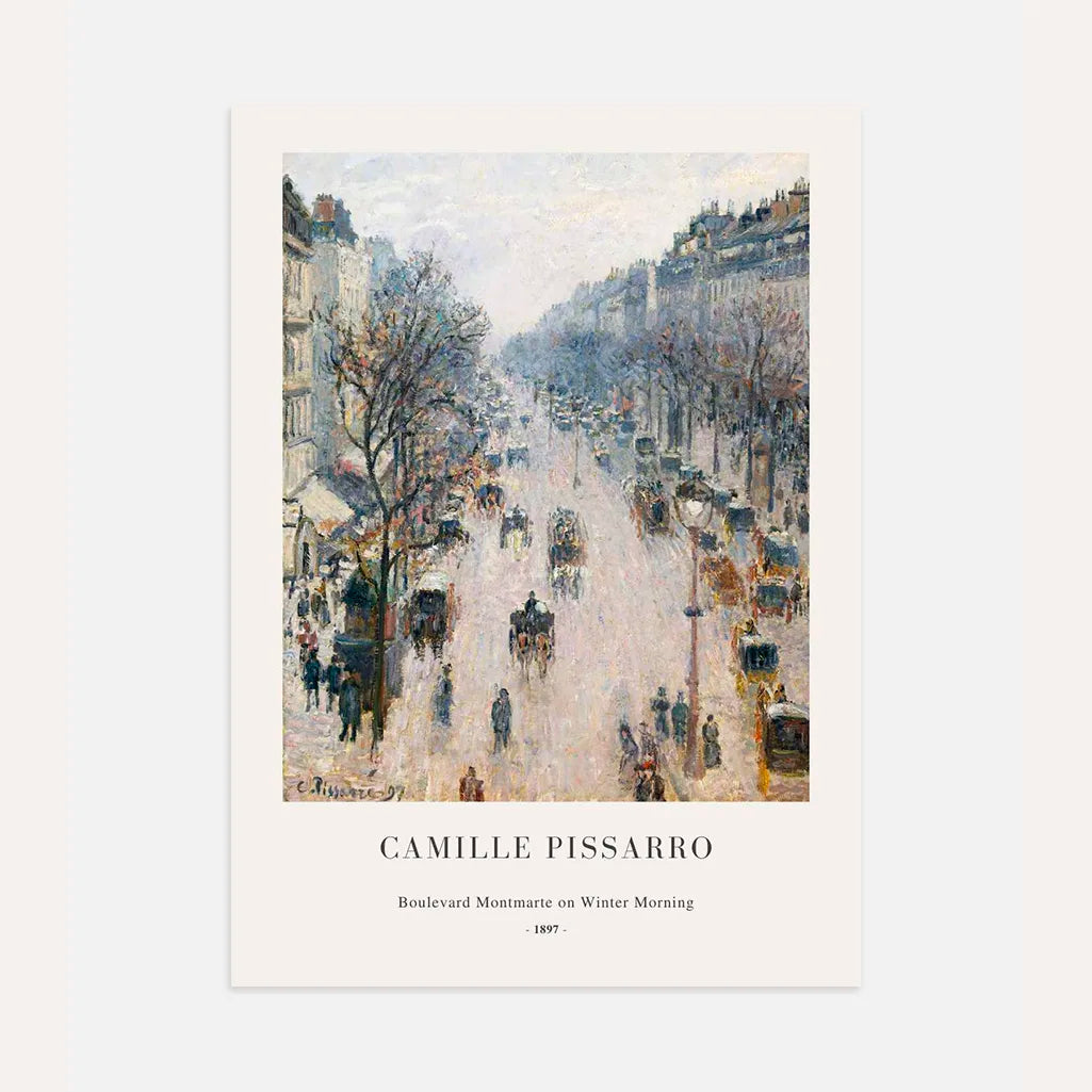 Camille Pissarro – Bulevar Montmartre, mañana de invierno Póster