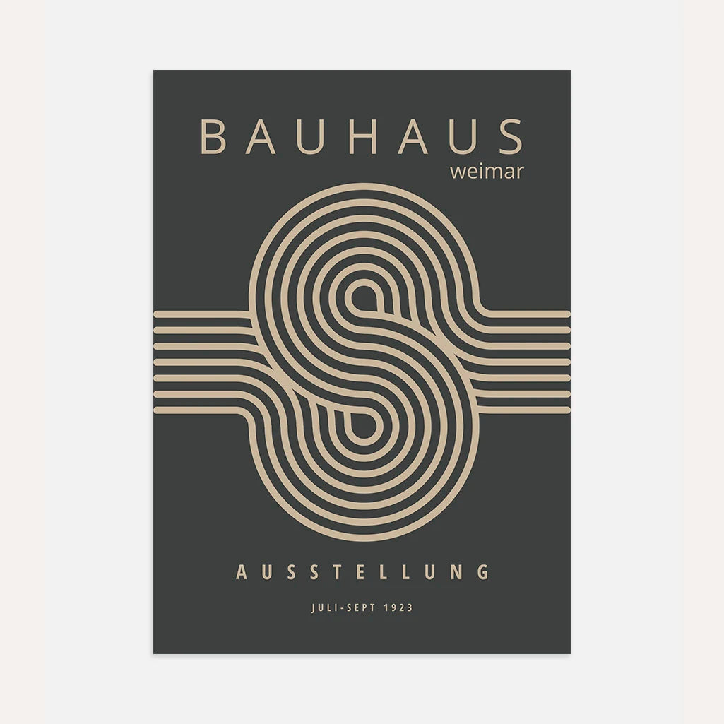 Bauhaus Beige Líneas Póster