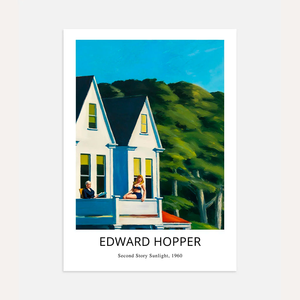 Póster Edward Hopper – Luz solar en el segundo piso