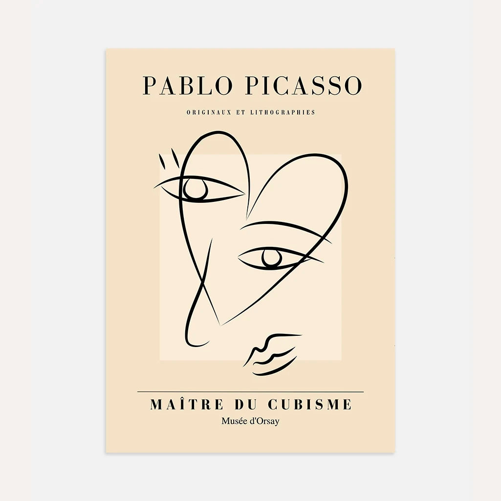 Póster inspirado en Pablo Picasso – Líneas del rostro