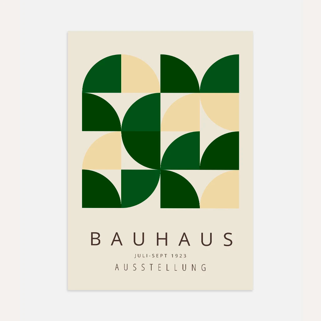 Bauhaus Green Geometry Poster