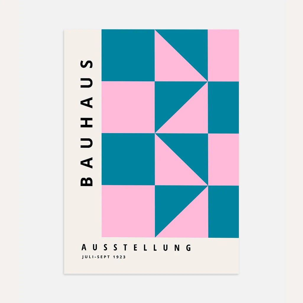 Bauhaus Rosa Turquesa Póster
