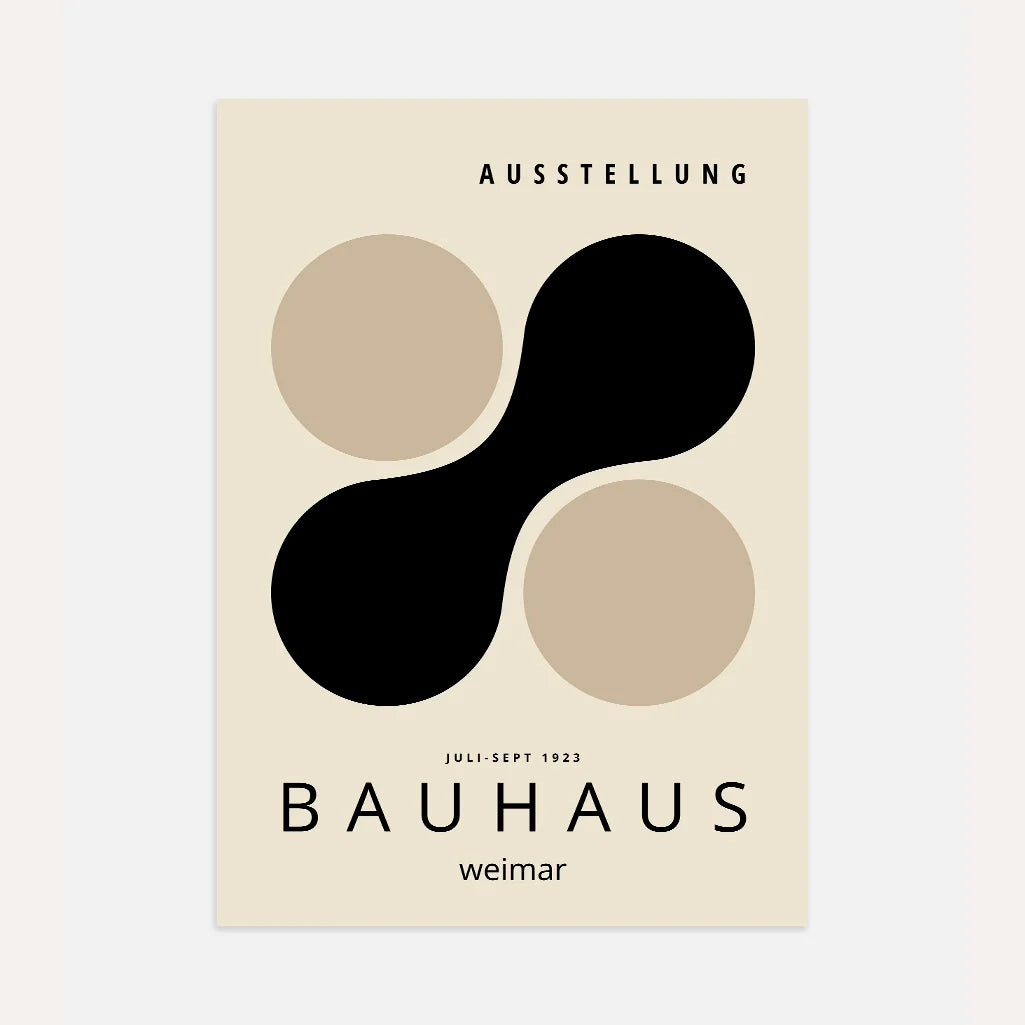 Bauhaus Formas Negro Beige Póster