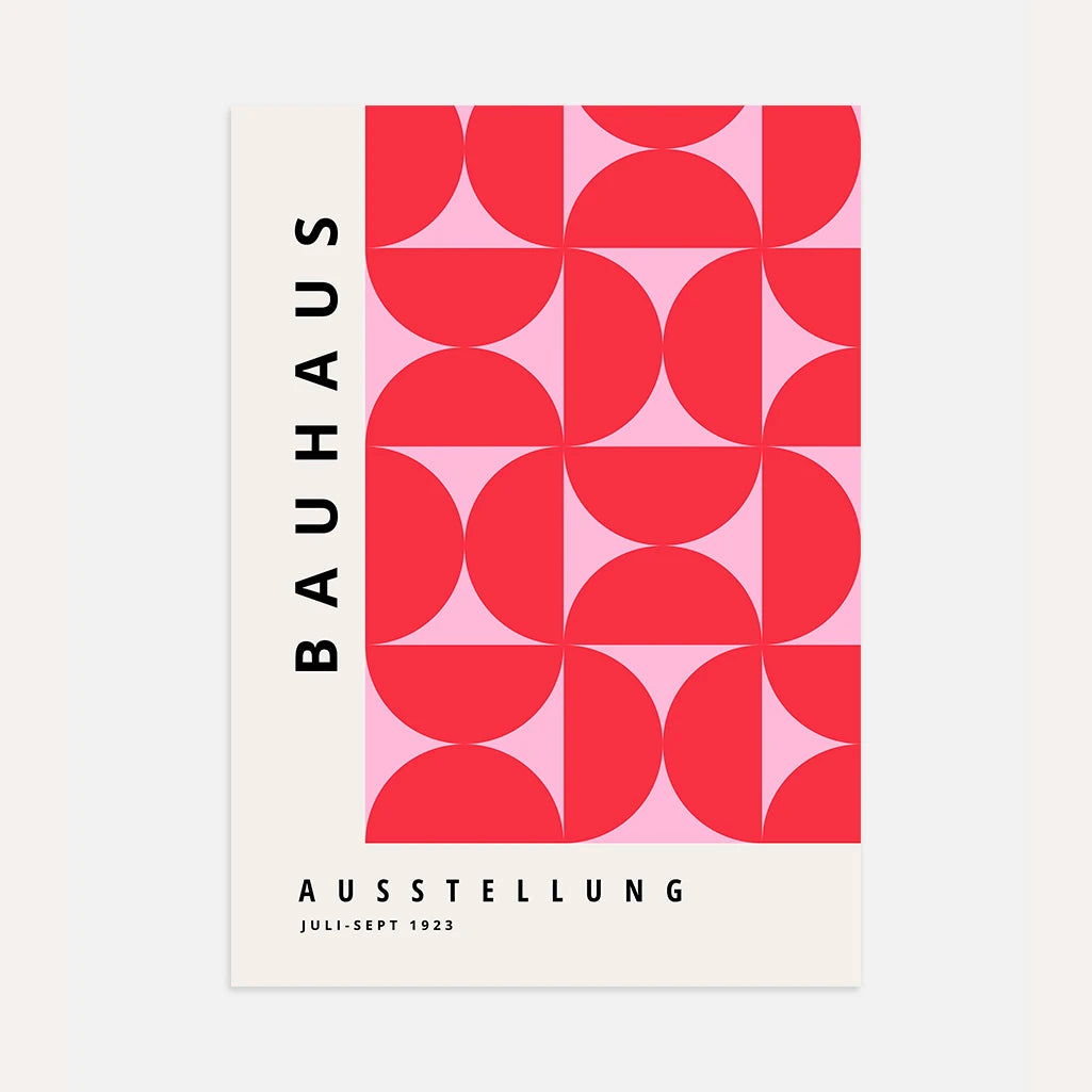 Bauhaus Simetría Roja Ritmo Póster