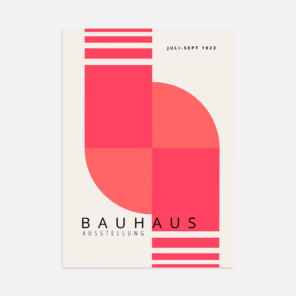 Bauhaus Ritmo Rosa Póster