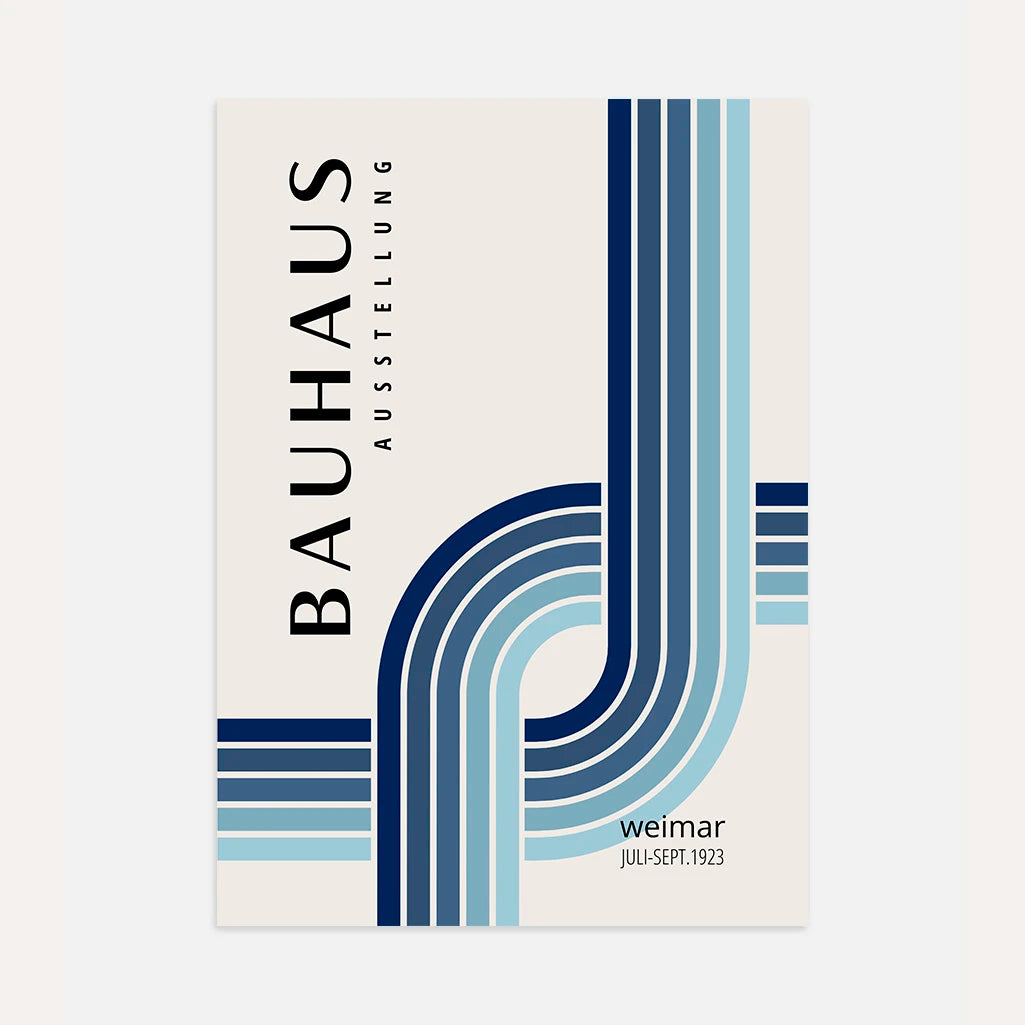 Bauhaus Degradado Azul Póster
