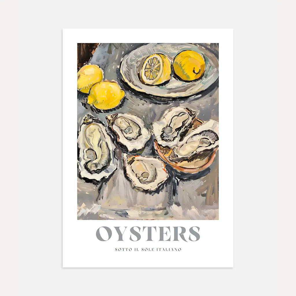 Póster Ostras-Limones Clásico