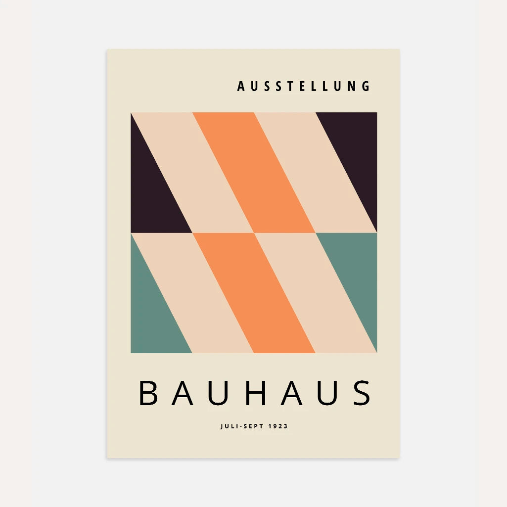 Bauhaus Rayas Diagonales Póster