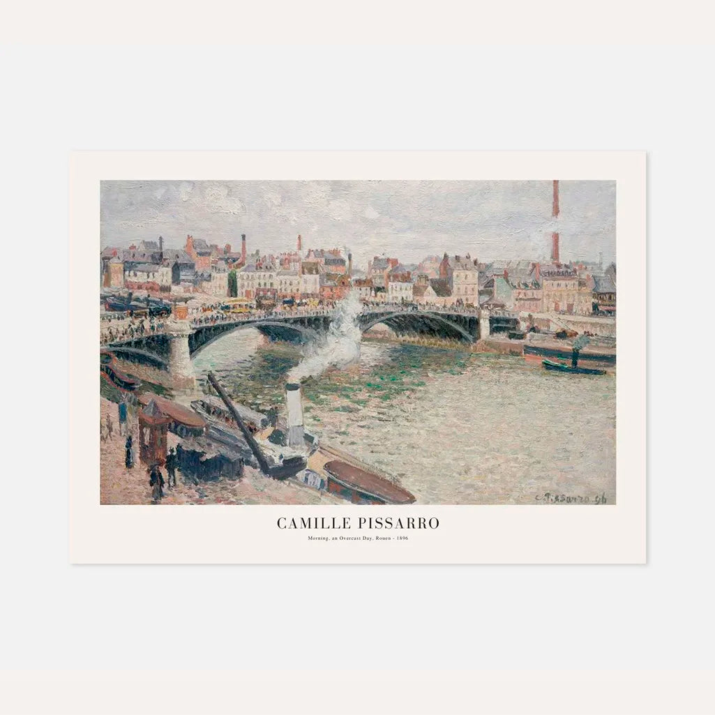 Camille Pissarro – Ruan, Sena, mañana nublada Póster