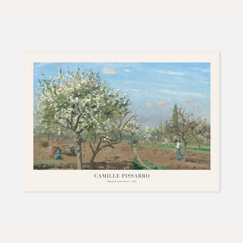 Camille Pissarro – El prado de Hampton Court Póster
