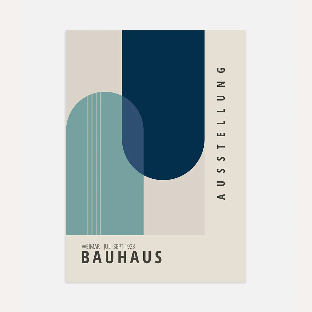 Bauhaus Azul Beige Póster