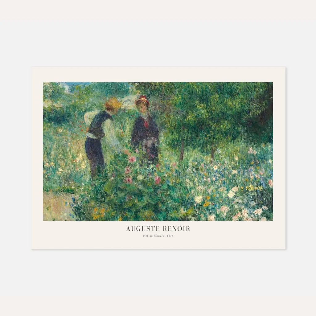 Auguste Renoir – Recolección de flores en el jardín Póster
