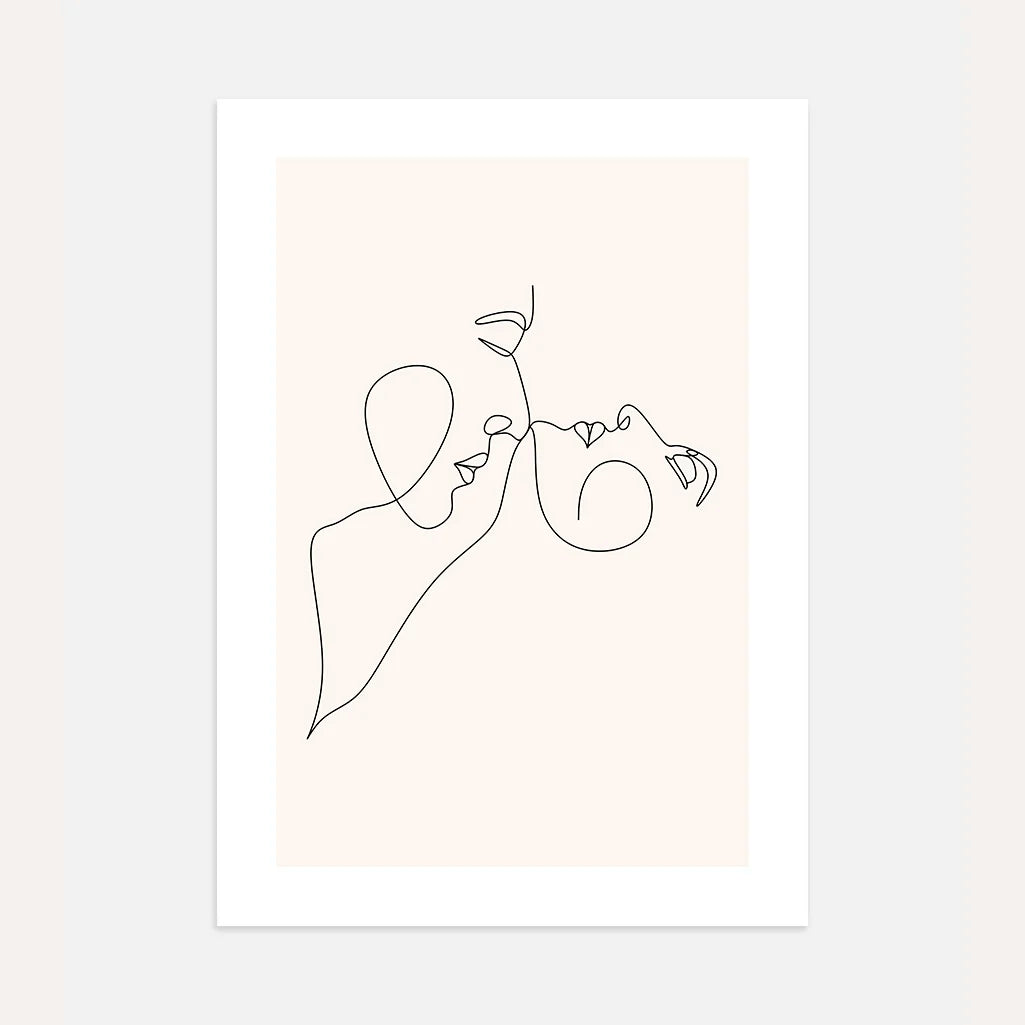 Póster – Rostros en beso