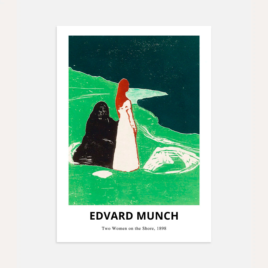 Póster Edvard Munch – Dos mujeres en la orilla
