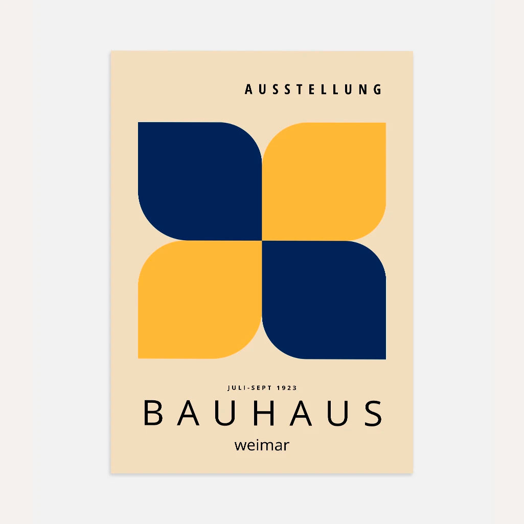 Bauhaus Amarillo Azul Marino Póster