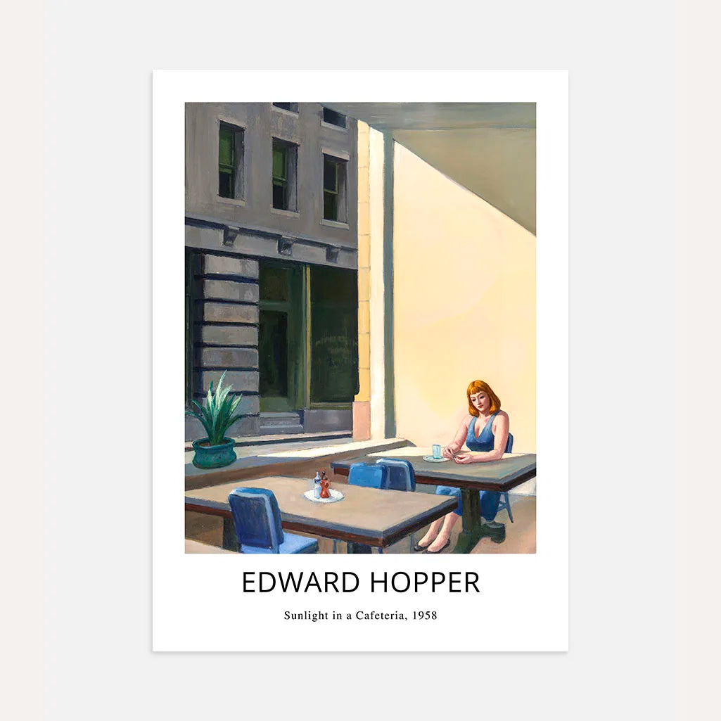Póster Edward Hopper – Luz del sol en una cafetería