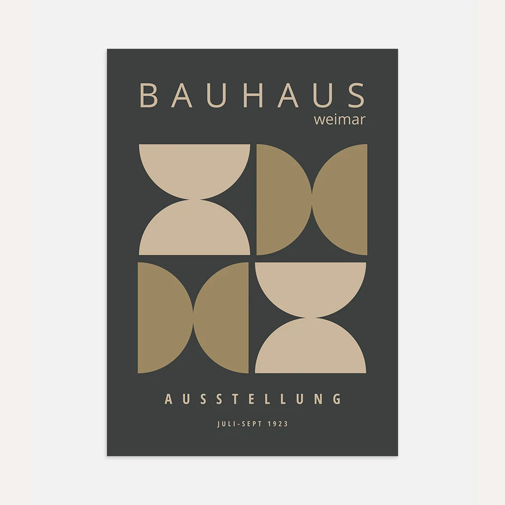 Bauhaus Ocre Geometría Póster